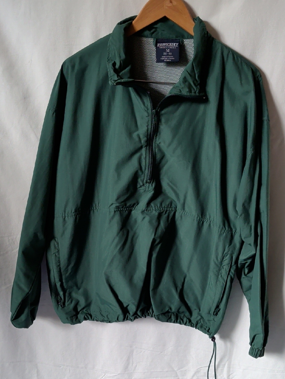 Lands' End Deep Green Half-Zip Windbreaker Pullover